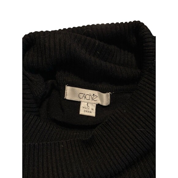 Cache Womens Turtleneck Sweater‎ Size L Long  Sleeve Preppy Office Tunic Viscose - Picture 7 of 10